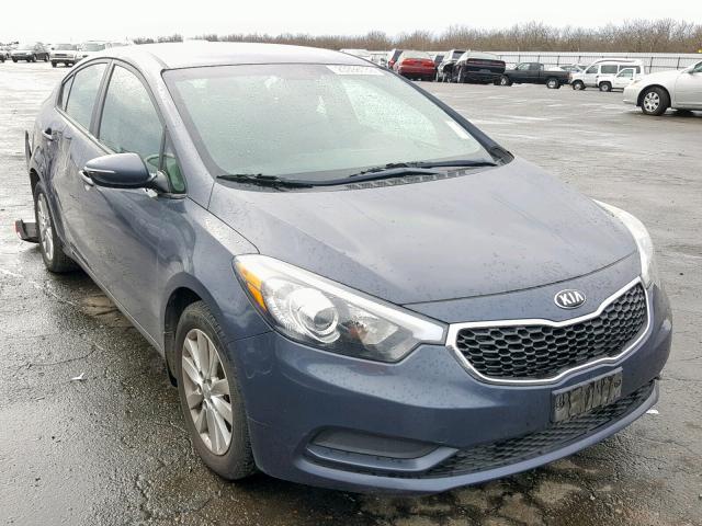 KNAFX4A62E5170349 - 2014 KIA FORTE LX BLUE photo 1