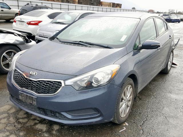 KNAFX4A62E5170349 - 2014 KIA FORTE LX BLUE photo 2