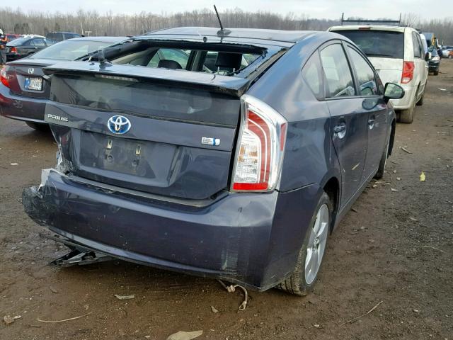 JTDKN3DU3D5547913 - 2013 TOYOTA PRIUS GRAY photo 4