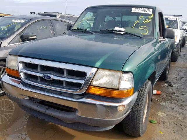 1FTYR10C9XUB53326 - 1999 FORD RANGER GREEN photo 2