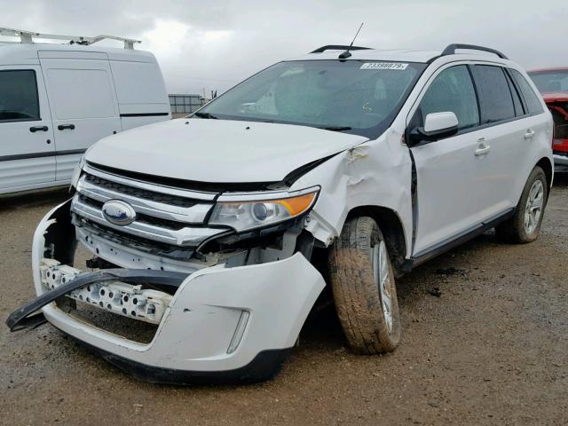 2FMDK3JC8DBC12179 - 2013 FORD EDGE SEL WHITE photo 2