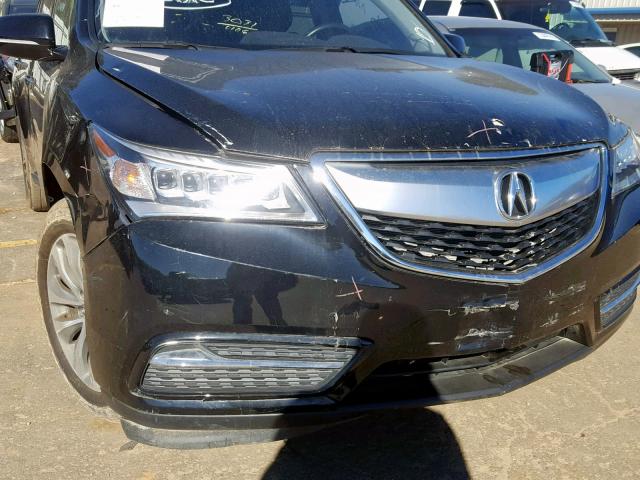 5FRYD4H48FB015909 - 2015 ACURA MDX TECHNO BLACK photo 9
