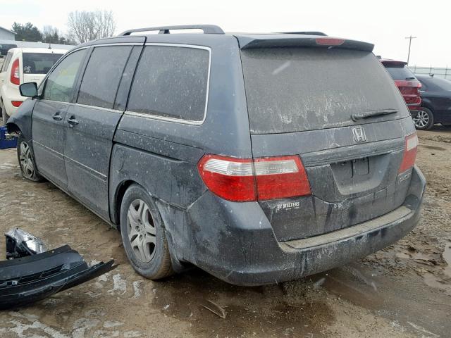 5FNRL38765B047236 - 2005 HONDA ODYSSEY EX BLUE photo 3