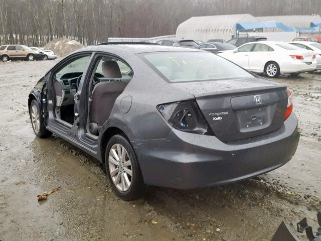 2HGFB2F87CH609536 - 2012 HONDA CIVIC EX GRAY photo 3