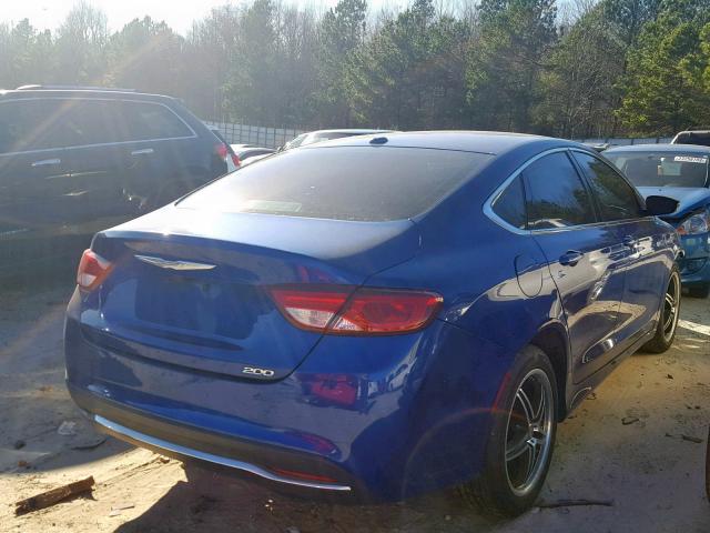 1C3CCCABXFN674419 - 2015 CHRYSLER 200 LIMITE BLUE photo 4