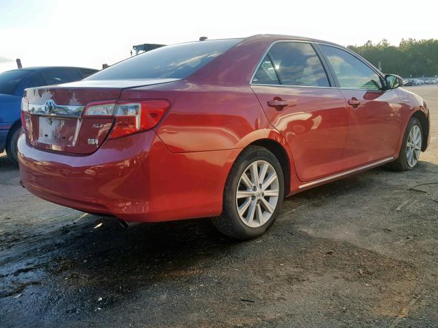 4T1BD1FK6EU117248 - 2014 TOYOTA CAMRY HYBR RED photo 4