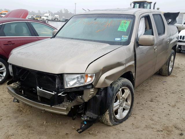 5FPYK1F59BB005618 - 2011 HONDA RIDGELINE GOLD photo 2