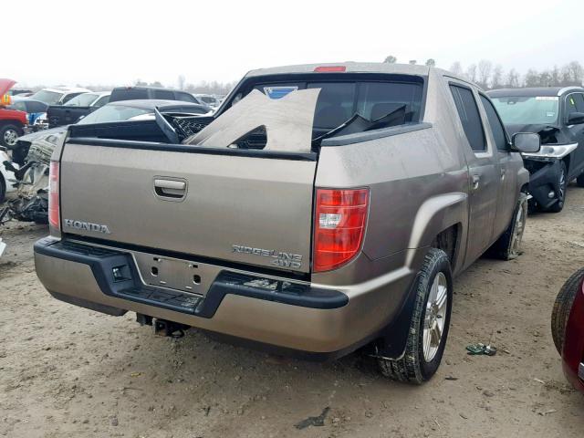 5FPYK1F59BB005618 - 2011 HONDA RIDGELINE GOLD photo 4