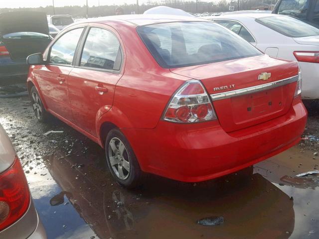 KL1TD56E89B385561 - 2009 CHEVROLET AVEO LS RED photo 3