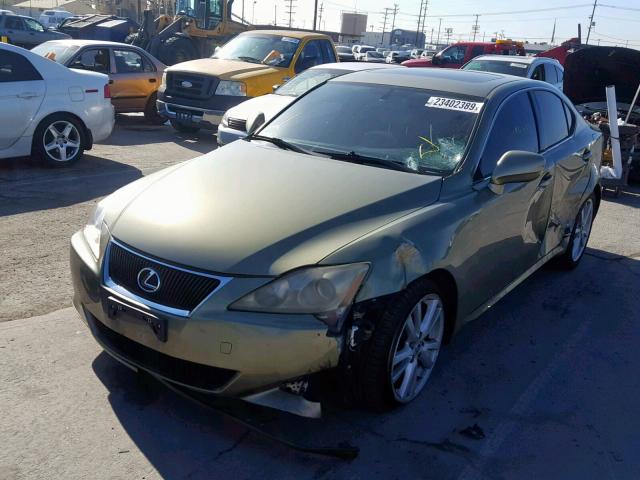 JTHBK262775038795 - 2007 LEXUS IS 250 GREEN photo 2