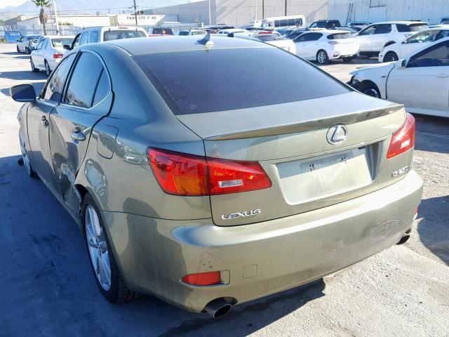 JTHBK262775038795 - 2007 LEXUS IS 250 GREEN photo 3