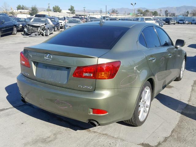 JTHBK262775038795 - 2007 LEXUS IS 250 GREEN photo 4