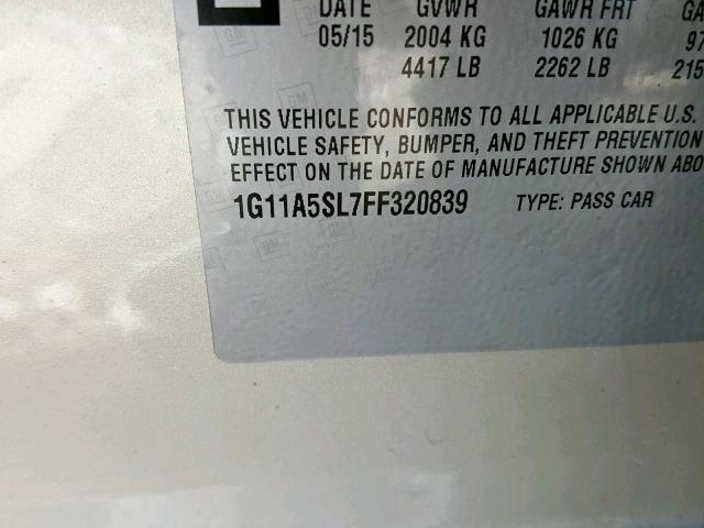 1G11A5SL7FF320839 - 2015 CHEVROLET MALIBU LS TAN photo 10