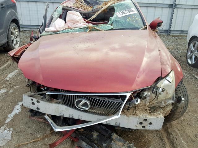 JTHCK262262000394 - 2006 LEXUS IS 250 RED photo 7