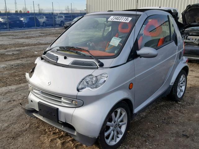 WMEAK00F85J213770 - 2005 SMART FORTWO SILVER photo 2