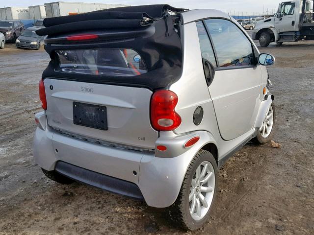 WMEAK00F85J213770 - 2005 SMART FORTWO SILVER photo 4