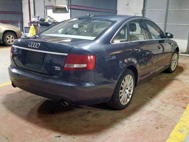 WAUDH74F56N149336 - 2006 AUDI A6 3.2 QUA BLUE photo 4