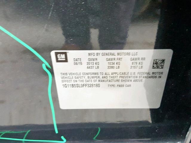 1G11B5SL9FF328180 - 2015 CHEVROLET MALIBU LS BLUE photo 10