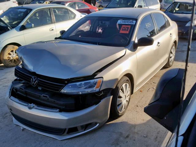 3VW2K7AJ0CM122181 - 2012 VOLKSWAGEN JETTA BASE BEIGE photo 2