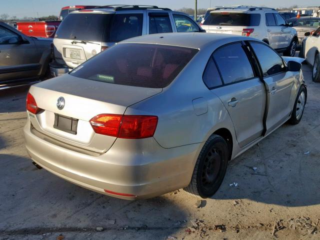 3VW2K7AJ0CM122181 - 2012 VOLKSWAGEN JETTA BASE BEIGE photo 4