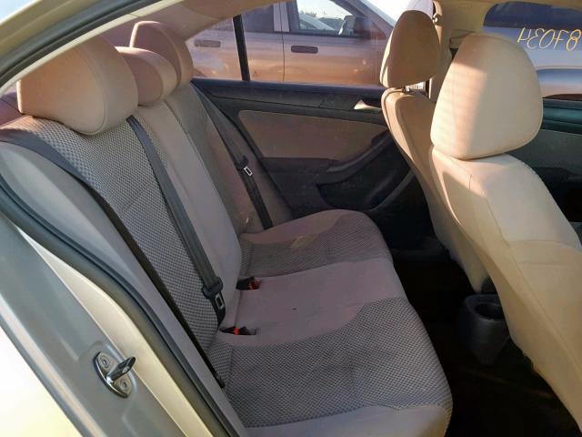 3VW2K7AJ0CM122181 - 2012 VOLKSWAGEN JETTA BASE BEIGE photo 6