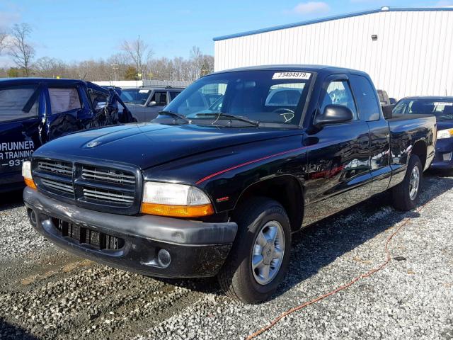 1B7FL22P6XS284689 - 1999 DODGE DAKOTA BLACK photo 2