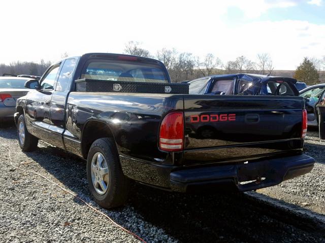 1B7FL22P6XS284689 - 1999 DODGE DAKOTA BLACK photo 3