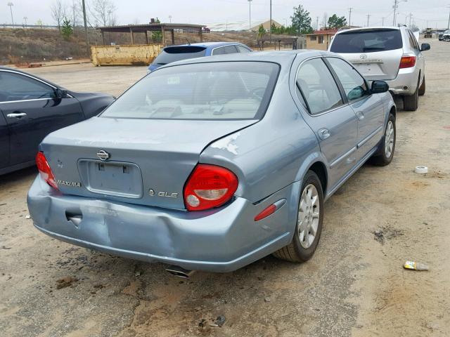 JN1CA31D1YT742773 - 2000 NISSAN MAXIMA GLE BLUE photo 4