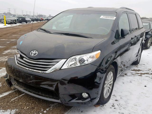 5TDYK3DC6ES450162 - 2014 TOYOTA SIENNA XLE BLACK photo 2