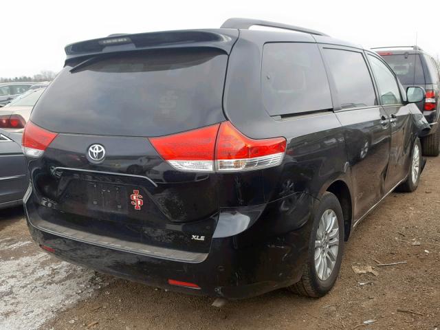 5TDYK3DC6ES450162 - 2014 TOYOTA SIENNA XLE BLACK photo 4