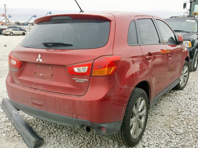 4A4AP3AU1FE003464 - 2015 MITSUBISHI OUTLANDER RED photo 4