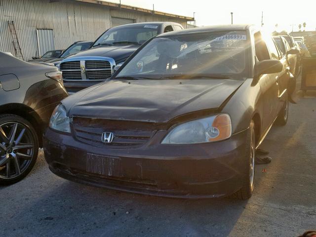 2HGES16202H549731 - 2002 HONDA CIVIC DX BLACK photo 2