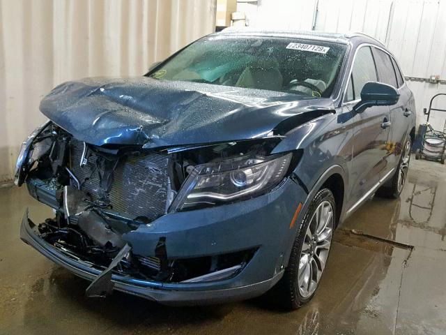 2LMTJ8LP7GBL30518 - 2016 LINCOLN MKX RESERV BLUE photo 2