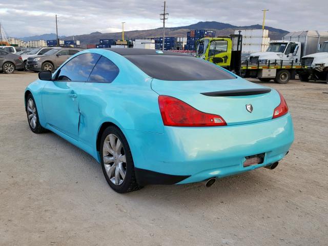 JNKCV64E08M112646 - 2008 INFINITI G37 BASE TURQUOISE photo 3