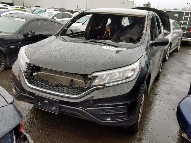 5J6RM4H36GL000959 - 2016 HONDA CR-V LX BLACK photo 2