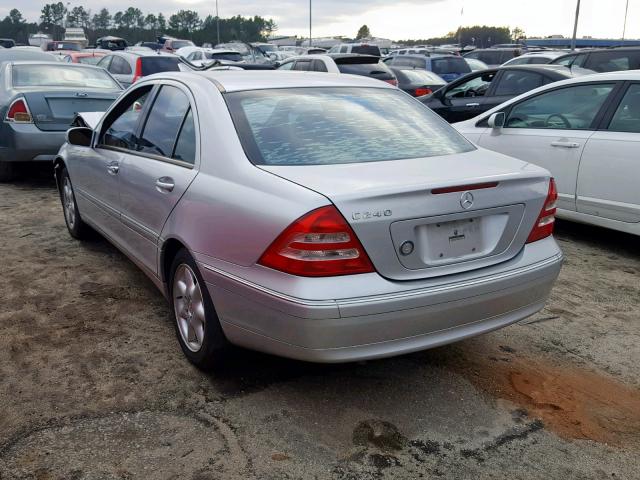 WDBRF61J43F349078 - 2003 MERCEDES-BENZ C 240 SILVER photo 3