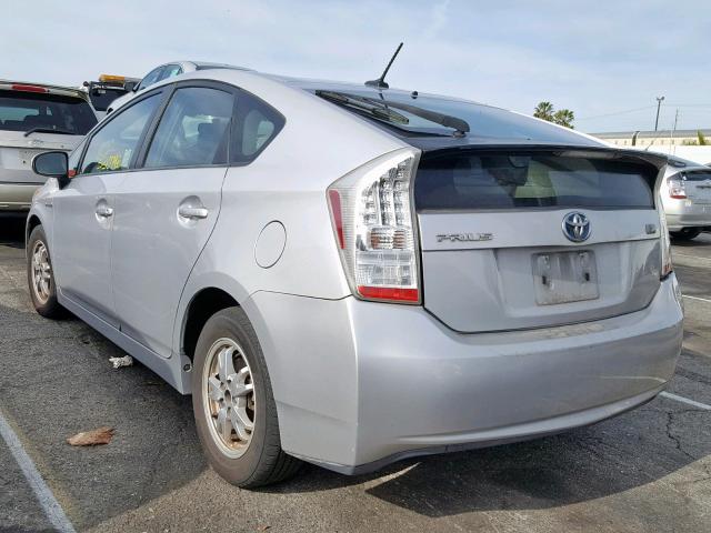 JTDKN3DU6A1307614 - 2010 TOYOTA PRIUS SILVER photo 3