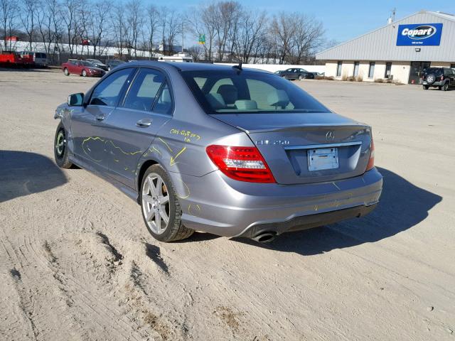 WDDGF4HB4EA954316 - 2014 MERCEDES-BENZ C 250 GRAY photo 3