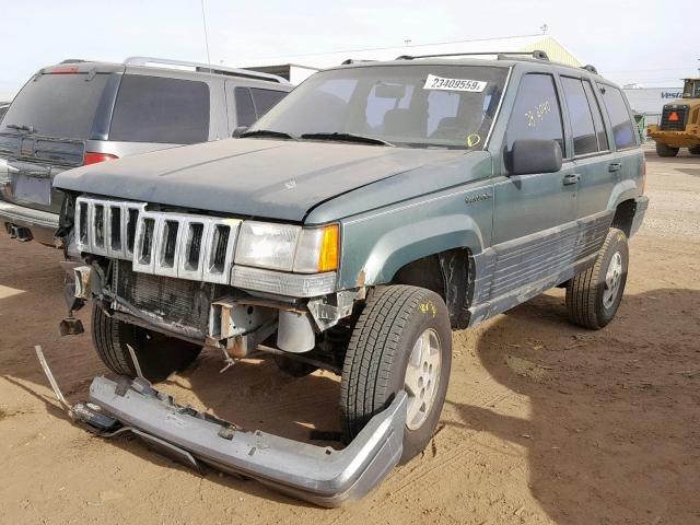 1J4GZ58S4RC220755 - 1994 JEEP GRAND CHER GREEN photo 2