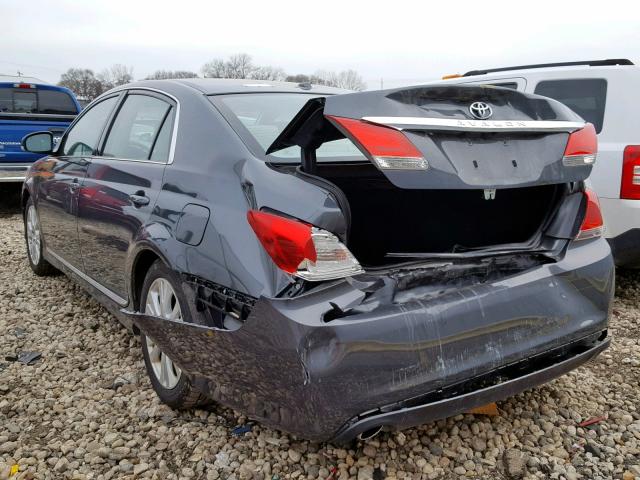 4T1BK3DB4BU430752 - 2011 TOYOTA AVALON BAS CHARCOAL photo 3