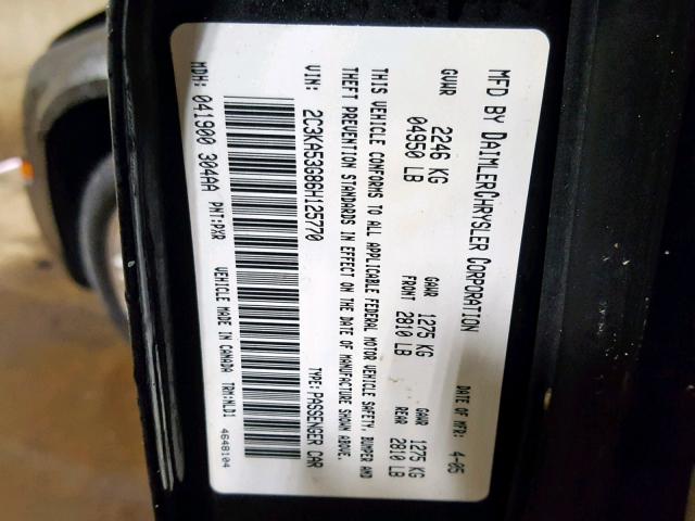 2C3KA53G86H125770 - 2006 CHRYSLER 300 TOURIN BLACK photo 10