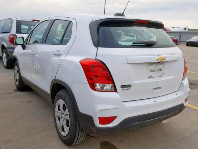 3GNCJKSB9HL237872 - 2017 CHEVROLET TRAX LS WHITE photo 3