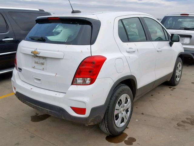 3GNCJKSB9HL237872 - 2017 CHEVROLET TRAX LS WHITE photo 4