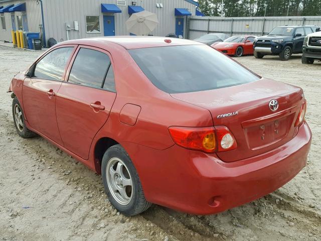 1NXBU40E29Z032093 - 2009 TOYOTA COROLLA BA RED photo 3