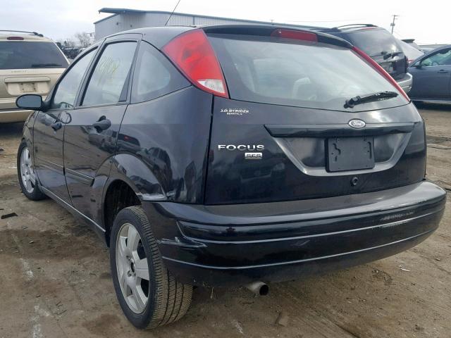 1FAHP37N67W314024 - 2007 FORD FOCUS ZX5 BLACK photo 3