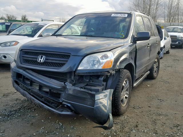 2HKYF18555H572523 - 2005 HONDA PILOT EXL GRAY photo 2