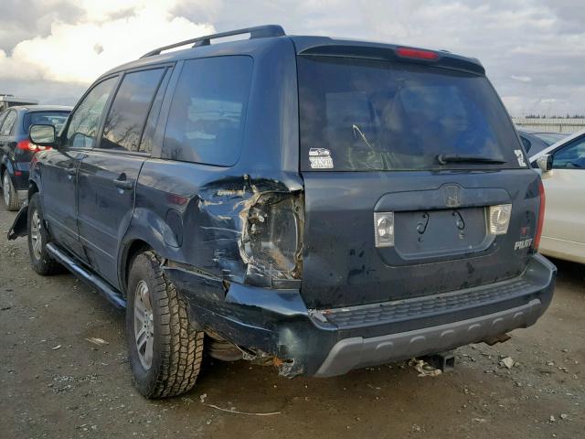 2HKYF18555H572523 - 2005 HONDA PILOT EXL GRAY photo 3