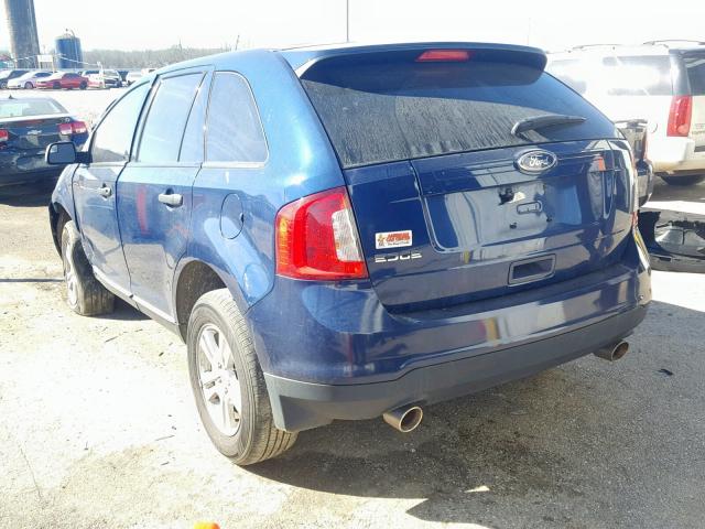 2FMDK3GC3CBA42108 - 2012 FORD EDGE SE BLUE photo 3