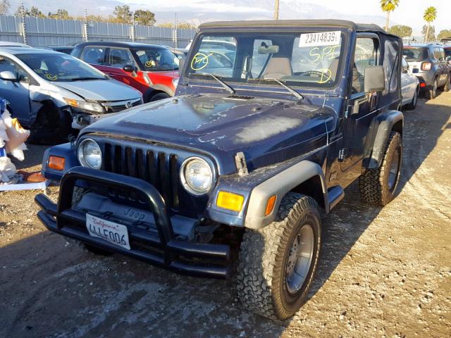 1J4FA29P3YP764182 - 2000 JEEP WRANGLER / BLUE photo 2