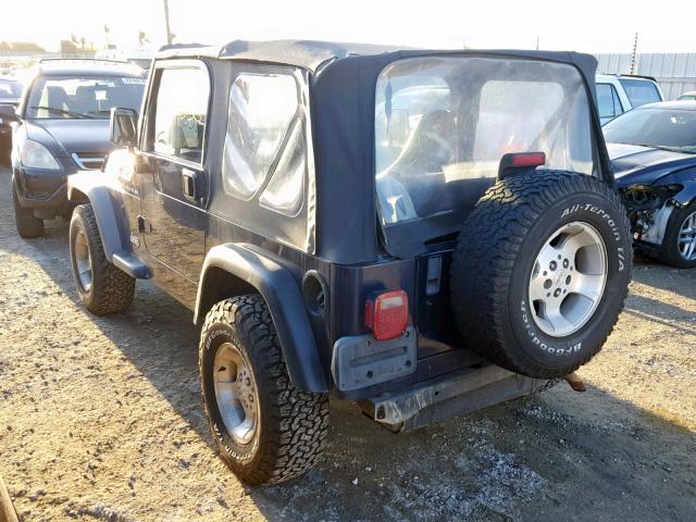 1J4FA29P3YP764182 - 2000 JEEP WRANGLER / BLUE photo 3